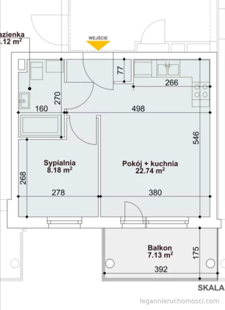 2-pokojowe mieszkanie, 35,00 m², Gorzów Wielkopolski, os. Sady