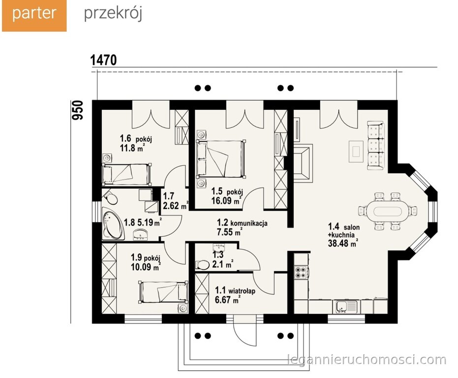 Dom, 4 pokoje, 101,00 m², Gorzów Wielkopolski, Zakanale