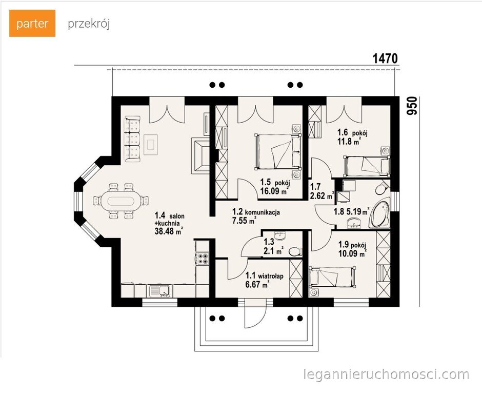 Dom, 4 pokoje, 104,00 m², Gorzów Wielkopolski, Karnin